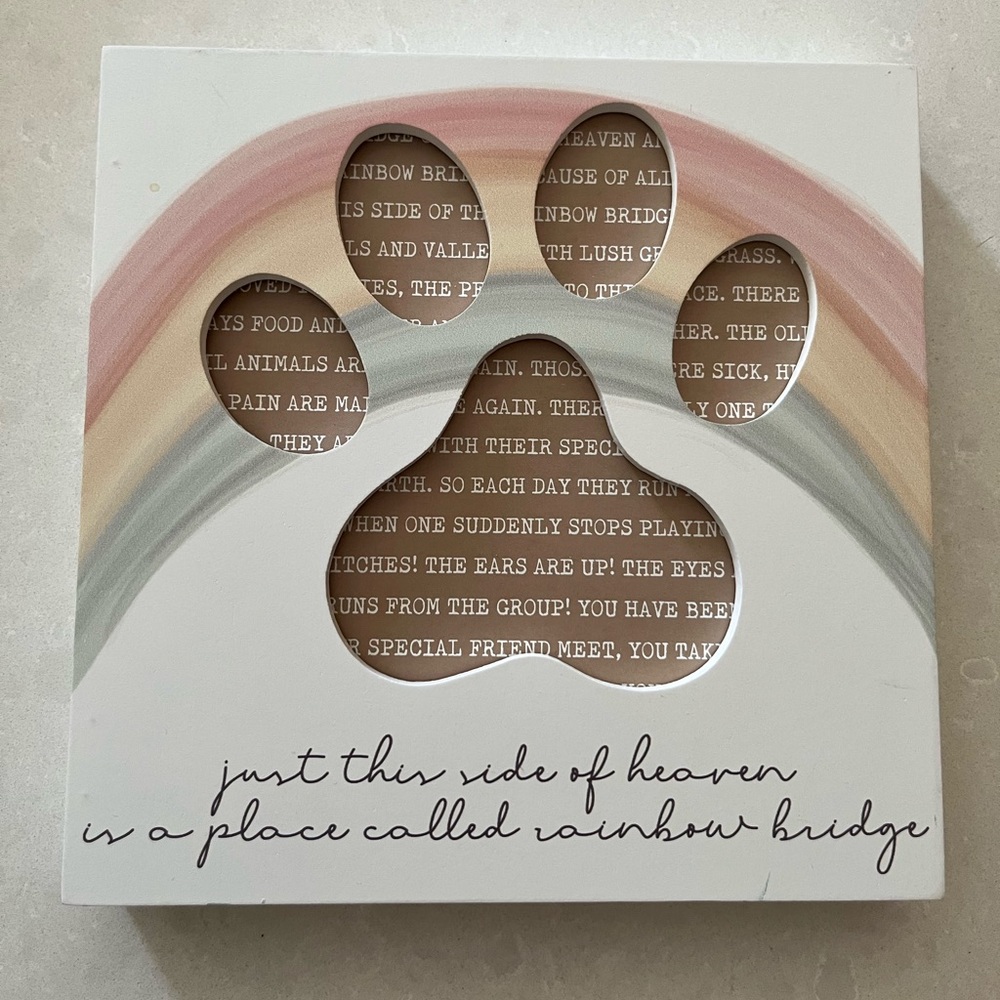 Rainbow Bridge “ book” with poem on inside